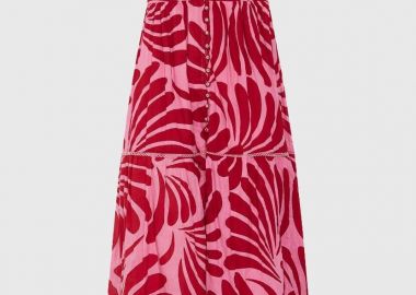 Funky Buddha Γυναικείο εμπριμέ μάξι boho φόρεμα από βαμβάκι FBL013-127-13 Rose - Funky Buddha - 