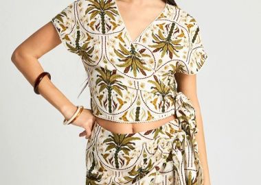 Funky Buddha Γυναικείο Κρουαζέ Top FBL013-112-17 Λαδί - Funky Buddha - 