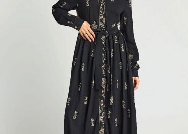 Funky Buddha Γυναικείο μάξι φόρεμα FBL013-119-13 Μαύρο - Funky Buddha - 