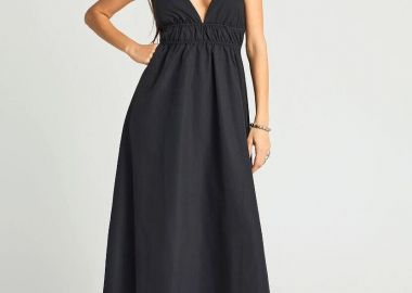 Funky Buddha Γυναικείο μάξι φόρεμα FBL013-129-13 Μαύρο - Funky Buddha - 