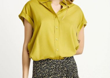 Funky Buddha Γυναικείο Πουκάμισο απο Βισκόζη FBL013-100-05 Κίτρινο - Funky Buddha - 