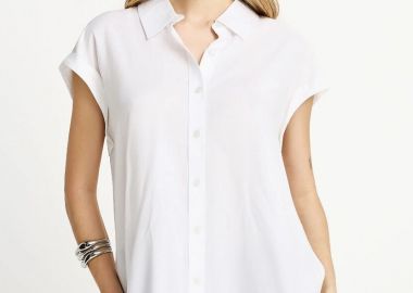 Funky Buddha Γυναικείο Πουκάμισο απο Βισκόζη FBL013-100-05 Λευκό - Funky Buddha - 