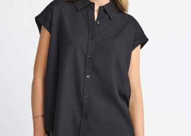 Funky Buddha Γυναικείο Πουκάμισο απο Βισκόζη FBL013-100-05 Μαύρο - Funky Buddha - 