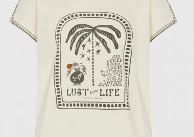 Funky Buddha Γυναικείο Relaxed T-shirt με Τύπωμα FBL013-132-04 Λευκό - Funky Buddha - 