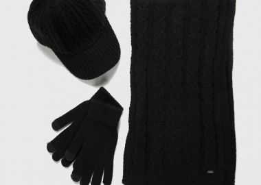 Funky Buddha Γυναικείο σετ με γάντια-κασκόλ-καπέλο FBL012-108-10 Μαύρο - Funky Buddha - 