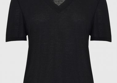 Funky Buddha Γυναικείο T-shirt με V Λαιμόκοψη FBL013-167-04 Μαύρο - Funky Buddha - 