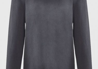Funky Buddha Relaxed fit μονόχρωμη μακρυμάνικη μπλούζα FBM012-007-07 Ανθρακί - Funky Buddha - 