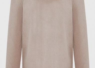 Funky Buddha Relaxed fit μονόχρωμη μακρυμάνικη μπλούζα FBM012-007-07 Μπέζ - Funky Buddha - 