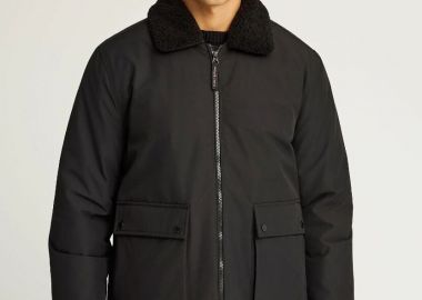 Funky Buddha Sustainable casual μπουφάν με γιακά FBM012-026-01 Μαύρο - Funky Buddha - 