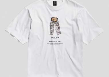 G-STAR Ανδρικό Λευκό Archive Print Boxy T-Shirt - G-STAR - 