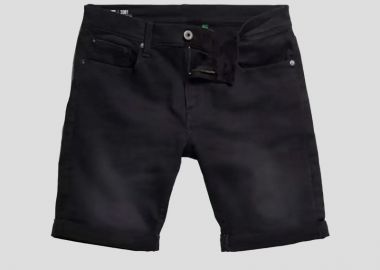 G-STAR Ανδρικό Μαύρο 3301 Slim Denim Shorts - G-STAR - 