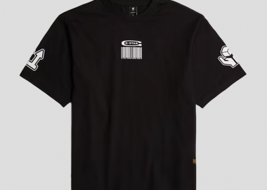 G-STAR Ανδρικό Μαύρο Barcode Boxy T-Shirt - G-STAR - 