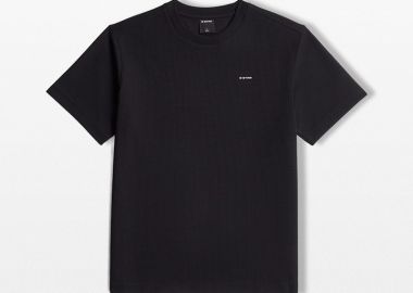 G-STAR Ανδρικό Μαύρο Waffle True Regular T-Shirt - G-STAR - 