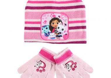Gabby’s Dollhouse Cuddle Paws Παιδικό σκουφάκι + σετ γαντιών Ροζ - Gabby's Dollhouse - 