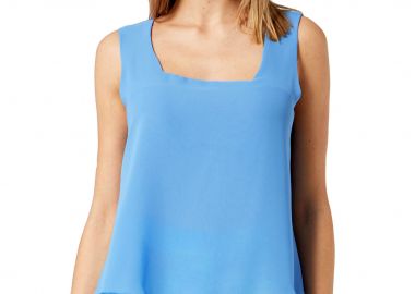 ΓΑΛΑΖΙΑ ΜΠΛΟΥΖΑ ΜΟΥΣΕΛΙΝΑ ΜΕ ΤΕΤΡΑΓΩΝΟ ΛΑΙΜΟ - Anna Raxevsky - 