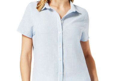 ΓΑΛΑΖΙΟ ΡΙΓΕ ΠΟΥΚΑΜΙΣΟ LINEN-LOOK - Anna Raxevsky - 