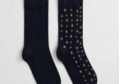 Gant Ανδρικές Κάλτσες Σετ 2 Τεμαχίων Σε Κουτί Δώρου 9960360 Σκούρο Μπλέ - Gant - 