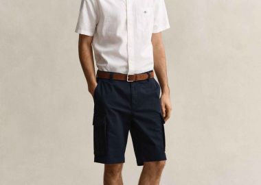 Gant ανδρική βερμούδα cargo Regular Fit - 205630 Μπλε Σκούρο - GANT - 