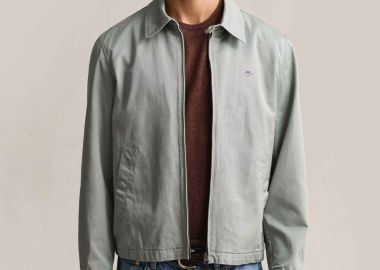 Gant ανδρικό αδιάβροχο jacket με κεντημένο λογότυπο Regular Fit - 7006602 Γκρι Γαλάζιο - GANT - 