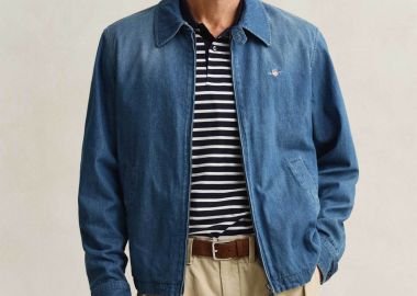 Gant ανδρικό denim jacket με κεντημένο λογότυπο Regular Fit - 7006603 Denim Blue - GANT - 