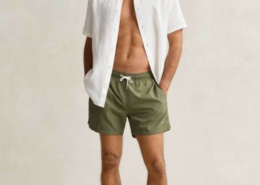 Gant ανδρικό μαγιό σορτς με κεντημένο λογότυπο Regular Fit - 920026000 Λαδί - GANT - 