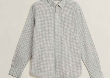 Gant ανδρικό πουκάμισο button down με καρό σχέδιο και τσέπη με λογότυπο Regular Fit - 3260041 Κρέμ - GANT - 