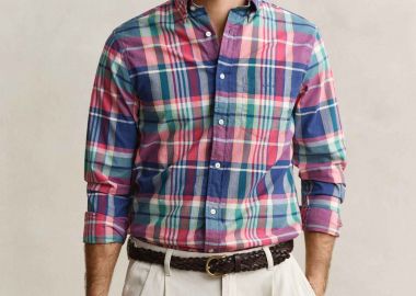 Gant ανδρικό πουκάμισο button down με καρό σχέδιο και τσέπη με λογότυπο Regular Fit - 3260077 Πολύχρωμο - GANT - 