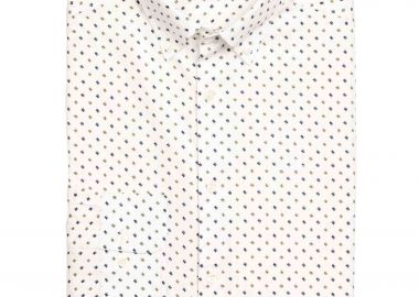 Gant ανδρικό πουκάμισο button down με μικροσχέδιο Slim Fit - 3005772 Λευκό - GANT - 