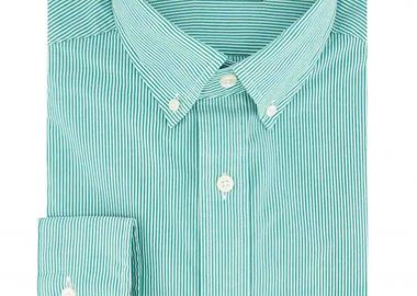 Gant ανδρικό πουκάμισο button down με ψιλό ριγέ σχέδιο και τσέπη με κεντημένο λογότυπο Regular Fit - 3000140 Βεραμάν - GANT - 