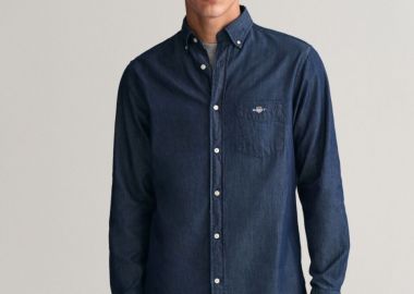 Gant Ανδρικό Πουκάμισο Indigo Regular Fit 3000400-989 Denim - Gant - 