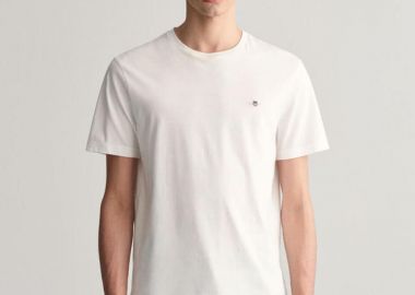 Gant Ανδρικό Reg Shield Κοντομάνικο T-Shirt 2003184 Λευκό - Gant - 