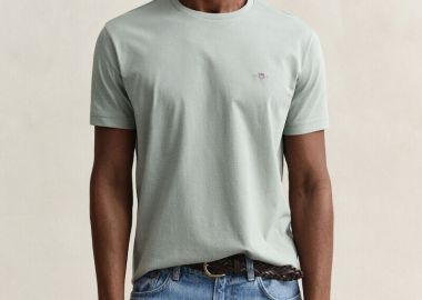 Gant Ανδρικό Reg Shield Κοντομάνικο T-Shirt 2003184 Σκούρο Γκρί - Gant - 