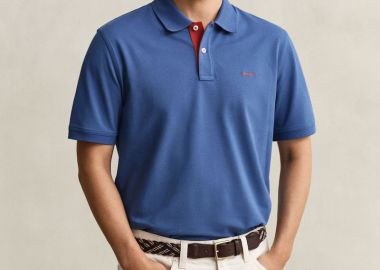 Gant Ανδρικό Regular Contrast Pique Κοντομάνικο Polo 2062026 Μπλέ - Gant - 