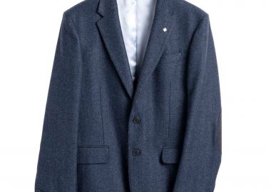 Gant ανδρικό σακάκι με herringbone pattern - 7705089 Μπλε Σκούρο - GANT - 
