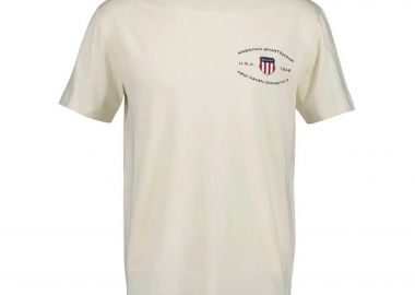 Gant ανδρικό T-shirt με graphic logo print Regular Fit - 2003394 Εκρού - GANT - 