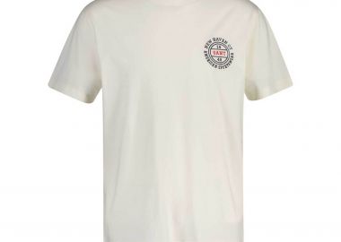 Gant ανδρικό T-shirt με graphic logo print Regular Fit - 2003402 Κρέμ - GANT - 