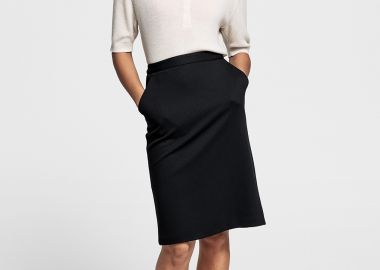 Gant γυναικεία φούστα piquet μονόχρωμη - 4401021 Μπλε Σκούρο - GANT - 