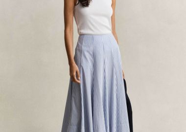 Gant γυναικεία midi φούστα με ριγέ σχέδιο Regular Fit - 4400244 Μπλε Ανοιχτό - GANT - 