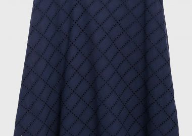 Gant γυναικεία mini flared φούστα με δαντέλα κιπούρ - 4400024 Μπλε Σκούρο - GANT - 