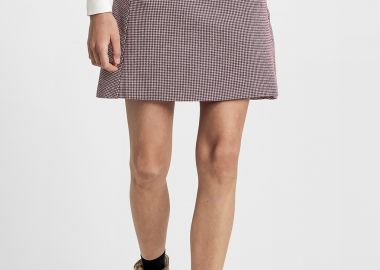 Gant γυναικεία mini φούστα pied de poule - 4401027 Μπορντό - GANT - 