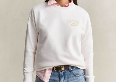 Gant γυναικεία μπλούζα φούτερ με rope graphic logo Regular Fit - 4201339 Λευκό - GANT - 