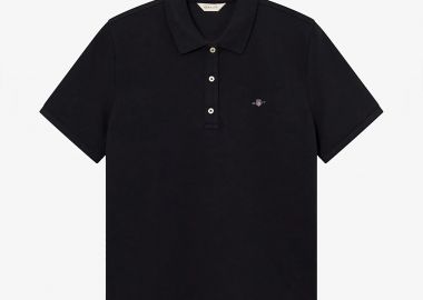 Gant γυναικεία μπλούζα πόλο πικέ με λογότυπο Regular Fit - 4201489 Μαύρο - GANT - 