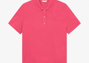 Gant γυναικεία μπλούζα πόλο πικέ με λογότυπο Regular Fit - 4201489 Ροζ Φλαμίνγκο - GANT - 