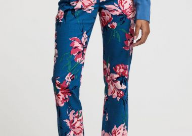 Gant γυναικείο cropped παντελόνι με floral print - 4150125 Μπλε - GANT - 