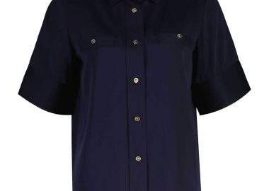 Gant γυναικείο κοντομάνικο πουκάμισο Regular Fit - 4300668 Μπλε Σκούρο - GANT - 