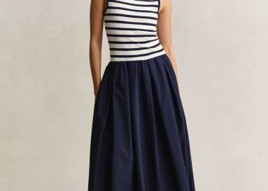 Gant γυναικείο midi φόρεμα αμάνικο Slim Fit - 4503509 Μπλε Σκούρο - GANT - 