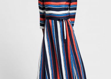 Gant γυναικείο midi φόρεμα flared - 4501051 Μπλε - GANT - 