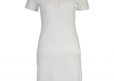 Gant γυναικείο midi φόρεμα πόλο πικέ με λογότυπο Slim Fit - 4201468 Λευκό - GANT - 