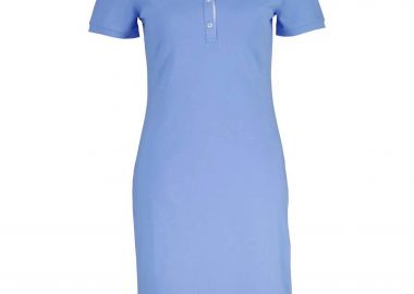 Gant γυναικείο midi φόρεμα πόλο πικέ με λογότυπο Slim Fit - 4201468 Μπλε Ανοιχτό - GANT - 