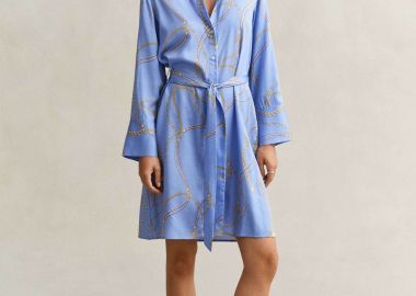 Gant γυναικείο mini φόρεμα σεμιζιέ με print Regular Fit - 4503497 Μπλε Ανοιχτό - GANT - 